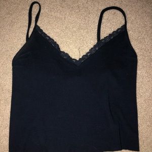 Brandy Melville Lace Navy Blue Tank